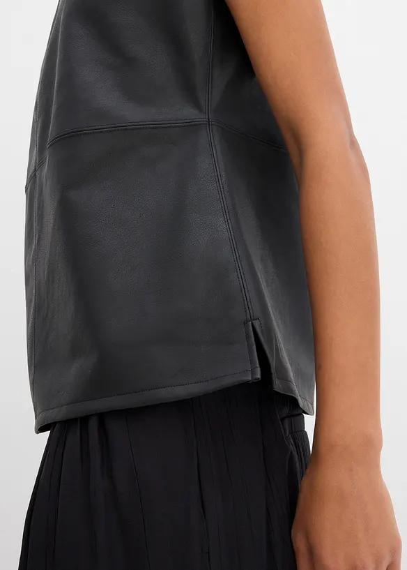Top in similpelle, bonprix