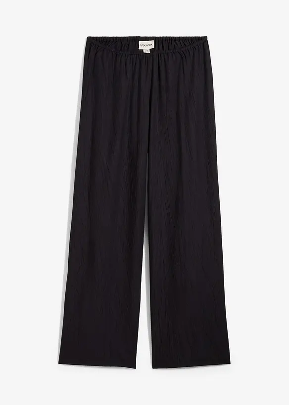 Pantaloni con elastico in vita in misto viscosa operato, bonprix