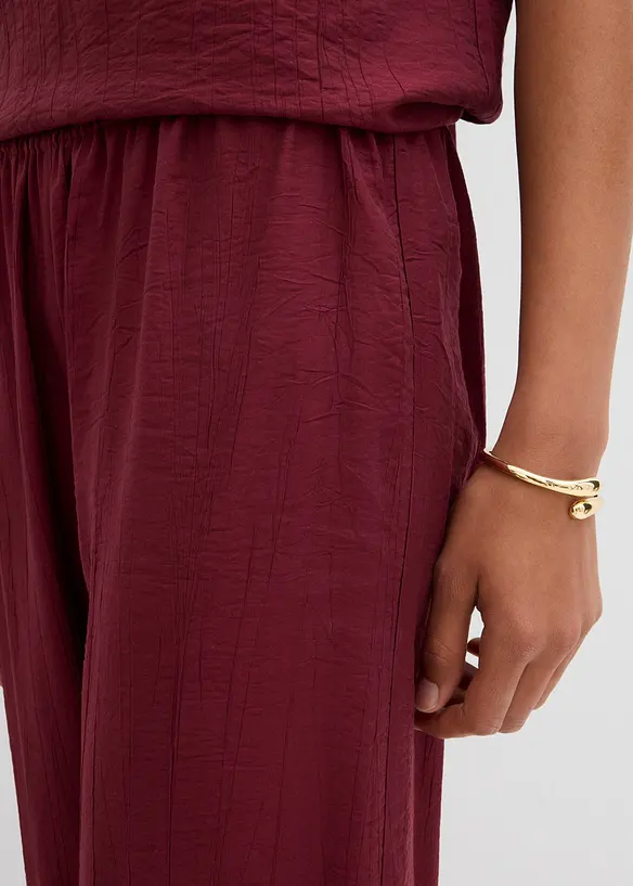 Pantaloni con elastico in vita in misto viscosa operato, bonprix