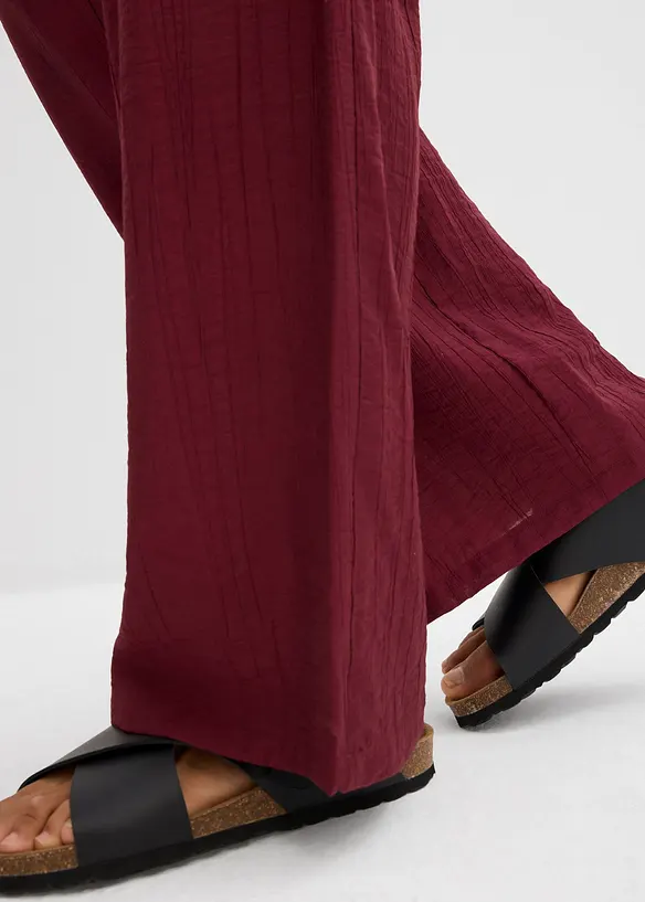 Pantaloni con elastico in vita in misto viscosa operato, bonprix