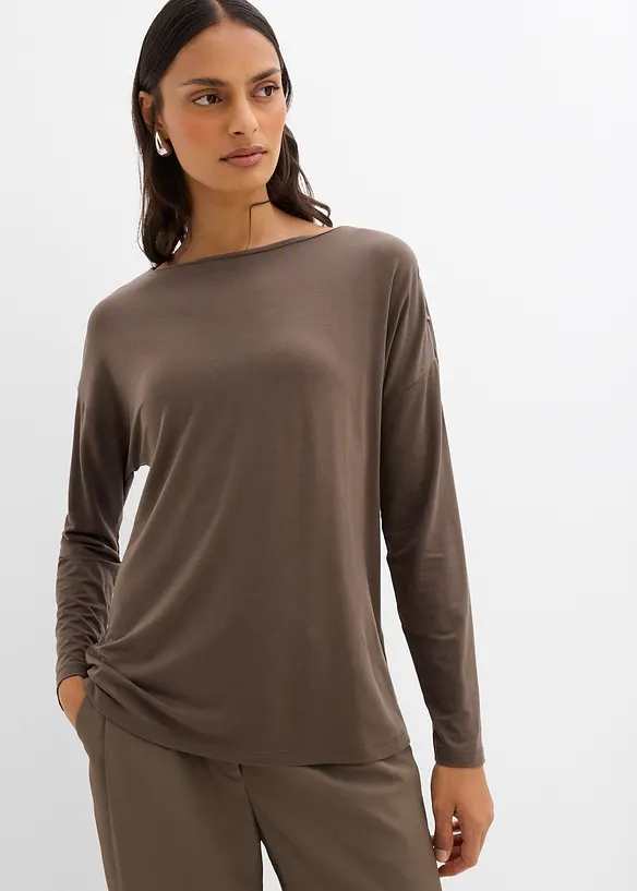 Maglia a maniche lunghe in misto viscosa, bonprix