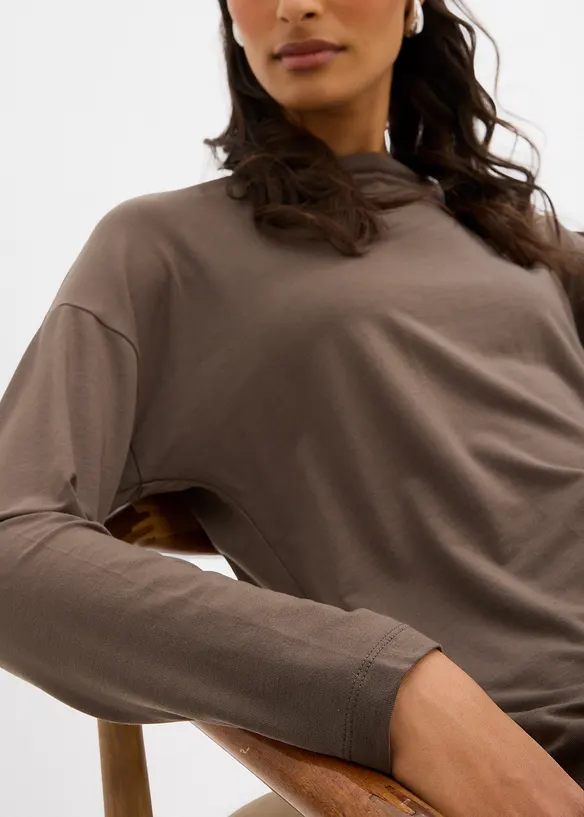 Maglia a maniche lunghe in misto viscosa, bonprix