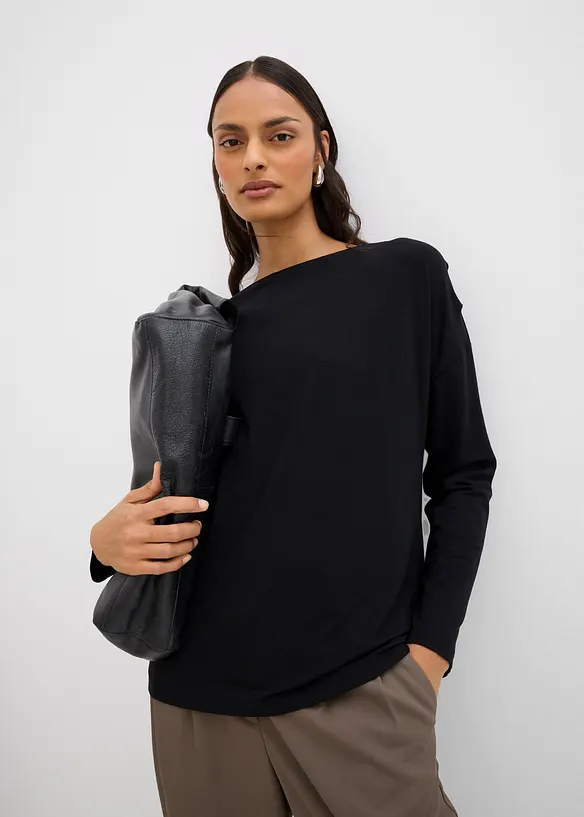 Maglia a maniche lunghe in misto viscosa, bonprix