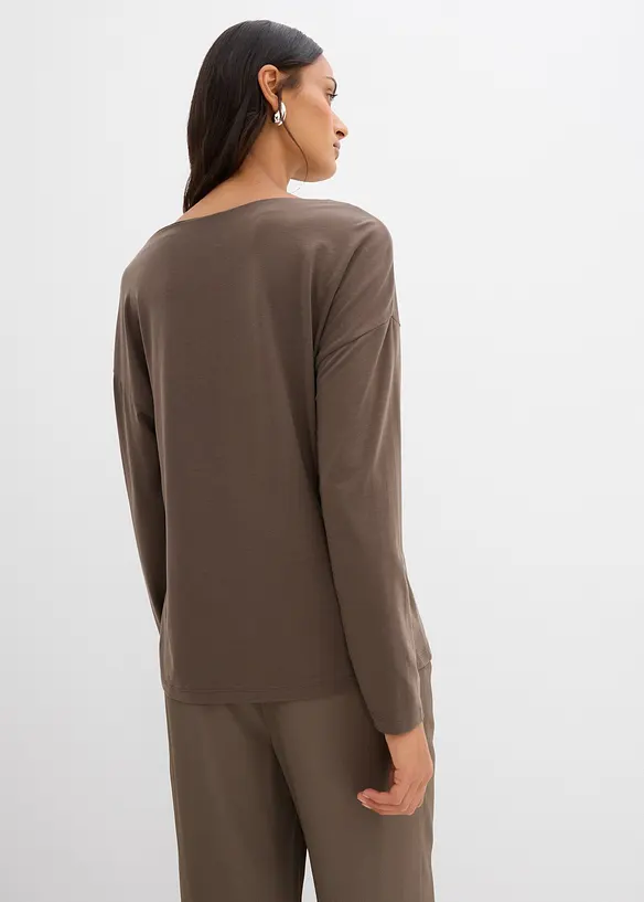 Maglia a maniche lunghe in misto viscosa, bonprix