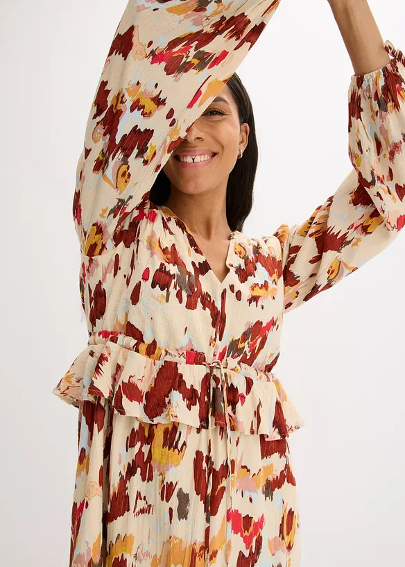 Abito midi fantasia con lurex, bonprix