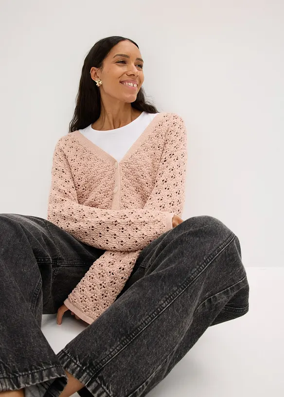 Cardigan traforato, bonprix