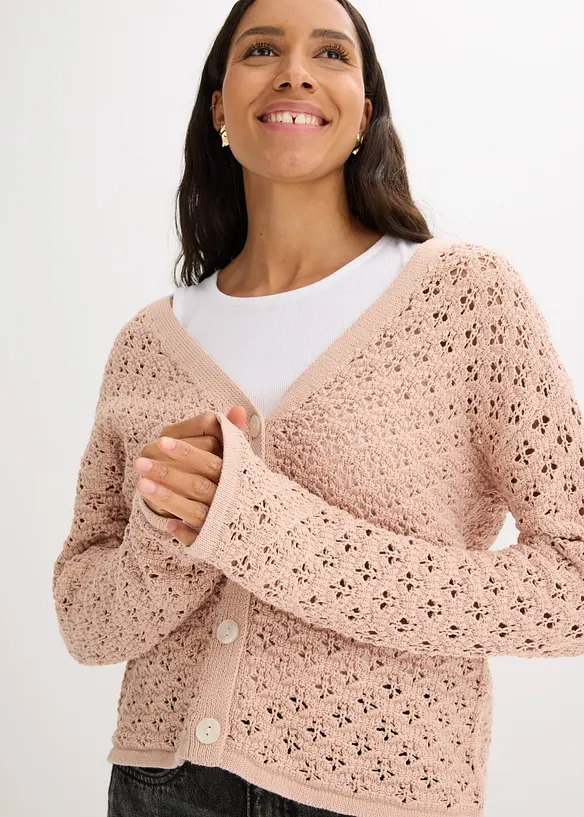 Cardigan traforato, bonprix