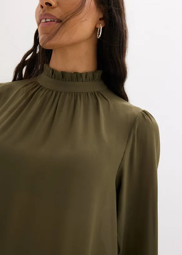 Blusa con volant, bonprix