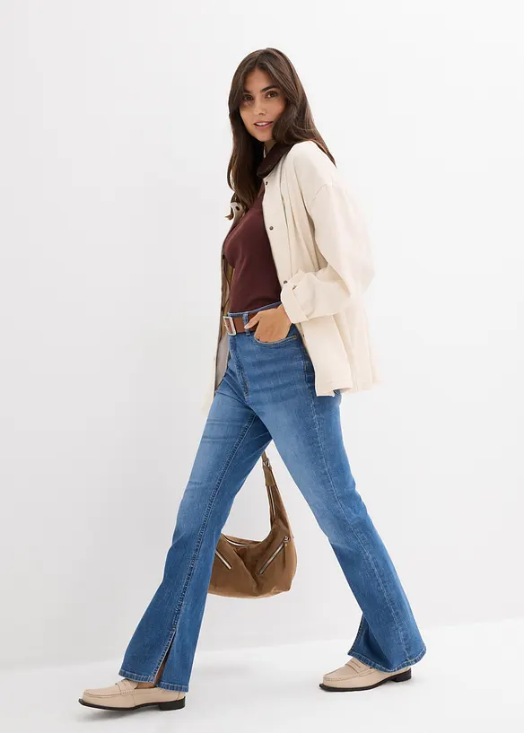 Jeans bootcut, vita alta, bonprix
