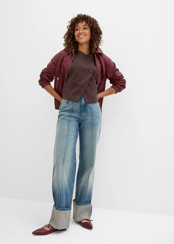 Jeans straight, vita alta, bonprix