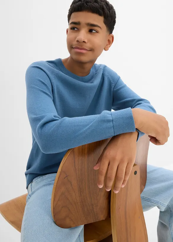 Maglione in filato fine di puro cotone, bonprix