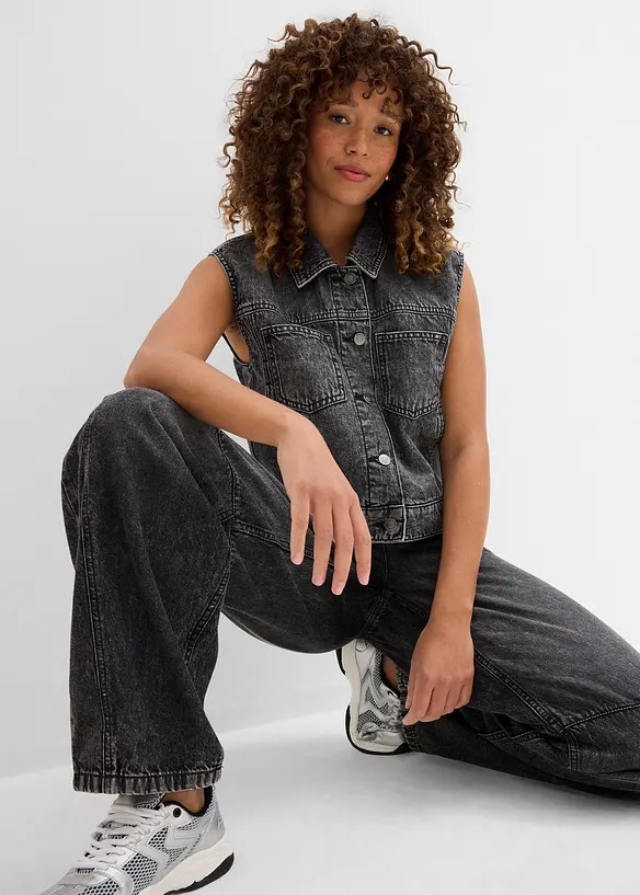 Gilet in jeans di cotone, bonprix