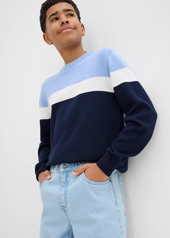 Jeans loose fit con elastico in vita, straight, bonprix