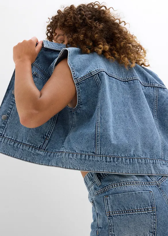 Gilet in jeans di cotone, bonprix