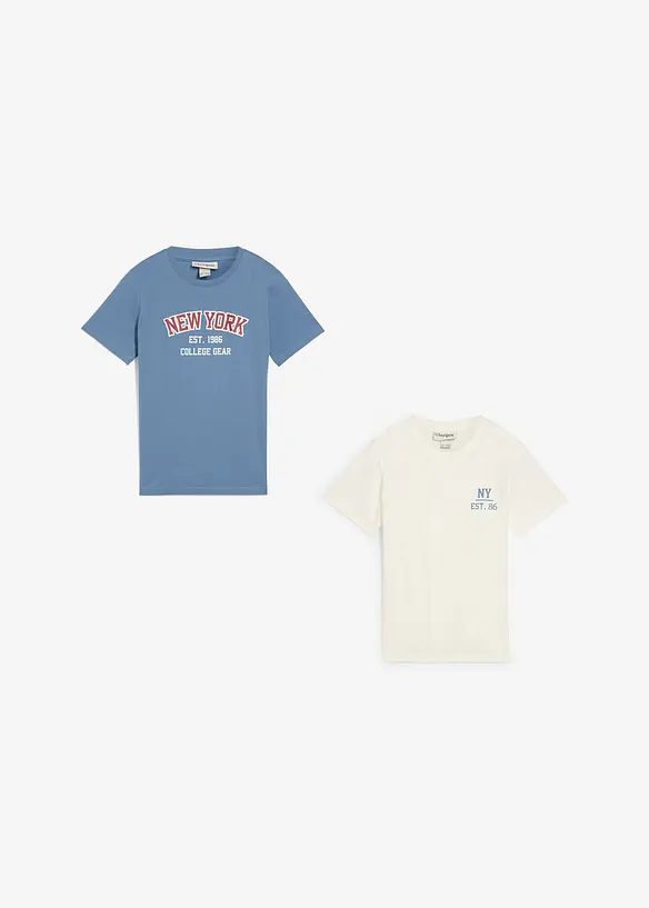 T-shirt in puro cotone biologico (pacco da 2), bonprix