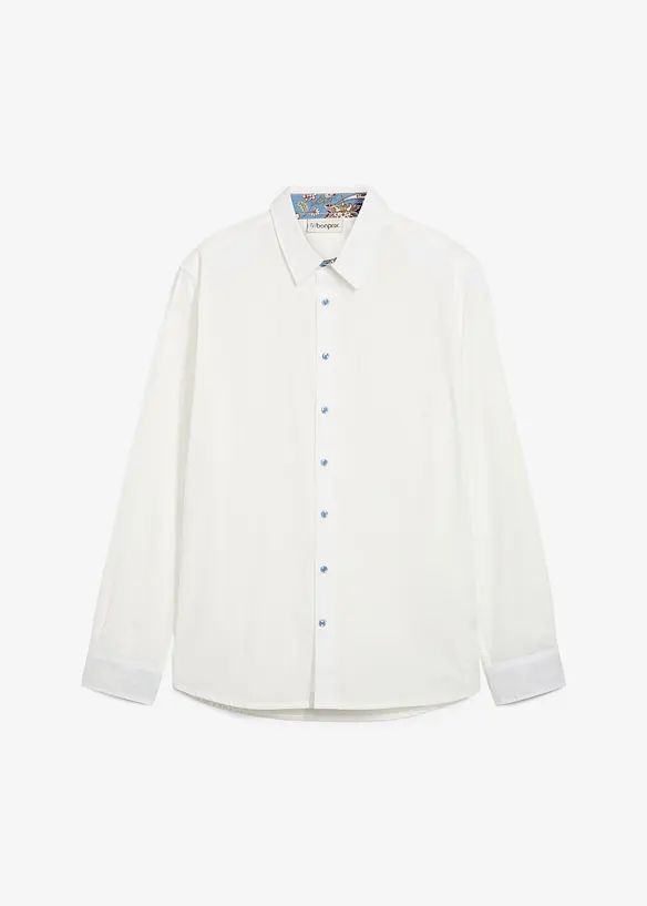 Camicia elegante in puro cotone con dettagli a contrasto, regular fit, bonprix