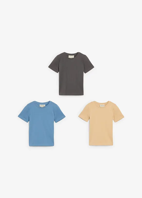 T-shirt in puro cotone biologico (pacco da 3), bonprix