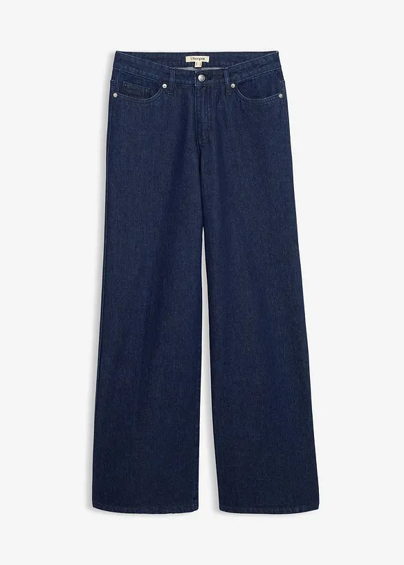 Jeans wide leg lunghi, low strech, vita media, bonprix