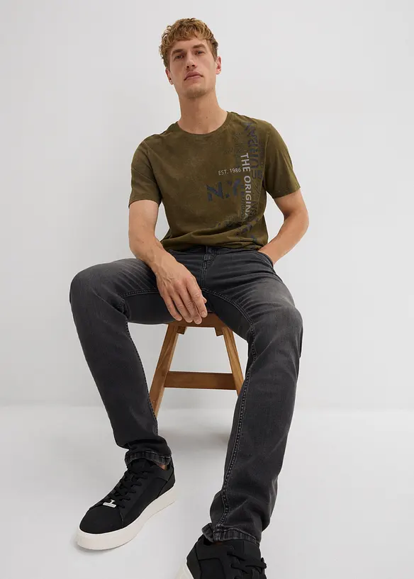 Jeans elasticizzati slim fit, straight, bonprix