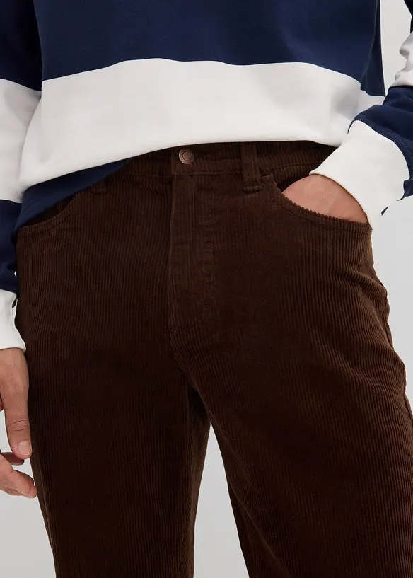Pantaloni in velluto elasticizzato dal taglio comfort, slim fit, bonprix