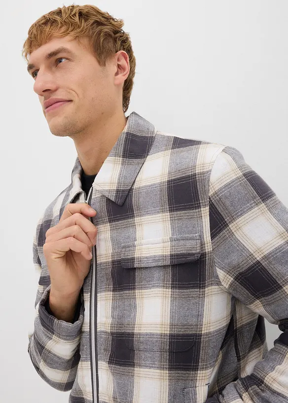 Giacca-camicia in flanella, leggermente foderata, bonprix