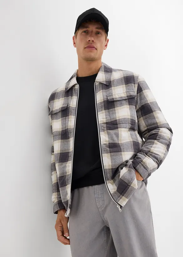 Giacca-camicia in flanella, leggermente foderata, bonprix
