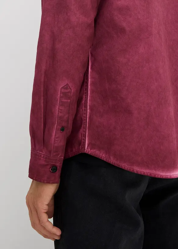 Camicia a maniche lunghe in puro cotone effetto lavato, bonprix