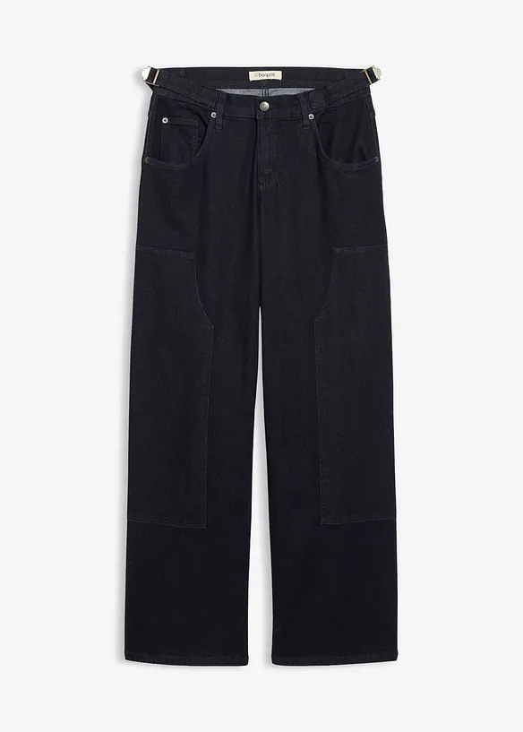 Jeans wide leg, vita media, bonprix