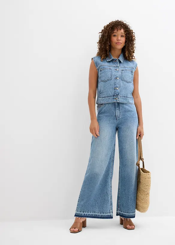 Gilet in jeans di cotone, bonprix