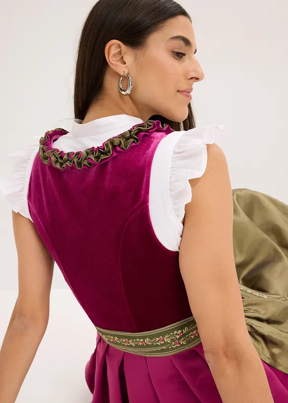 Abito bavarese midi con velluto (set 2 pezzi), bonprix