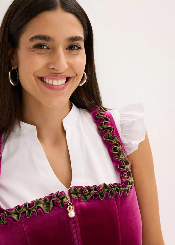 Abito bavarese midi con velluto (set 2 pezzi), bonprix