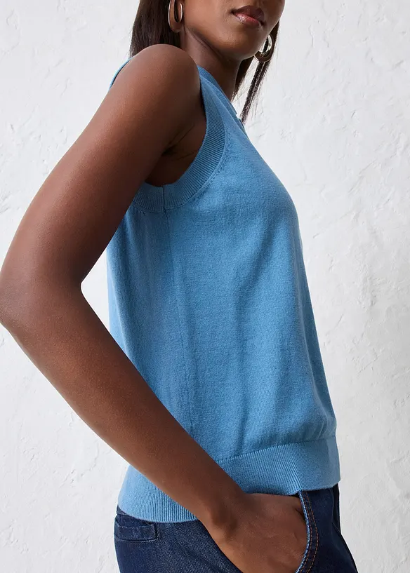 Maglione in filato fine misto seta con colletto polo, bonprix