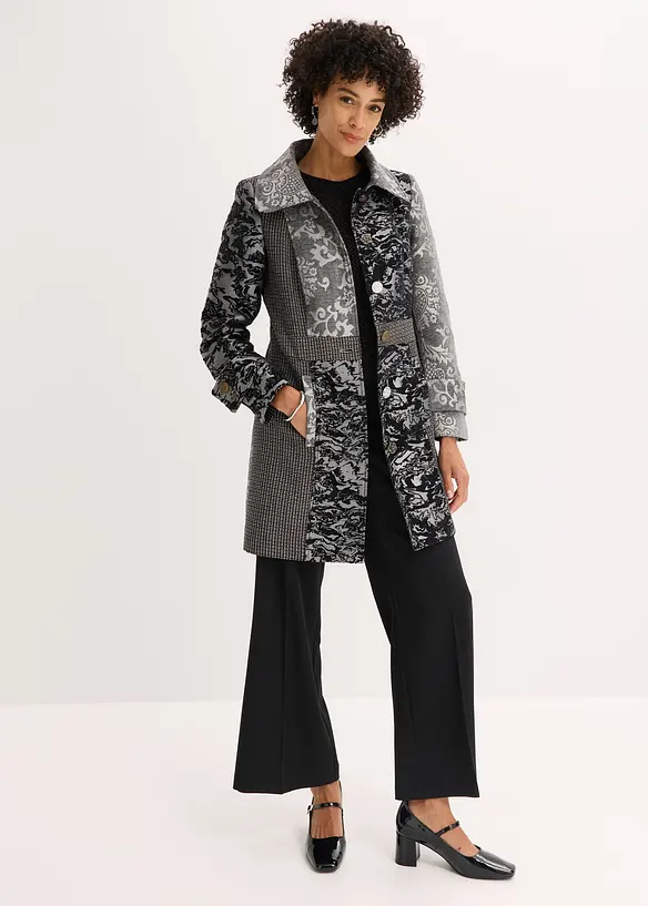 Cappotto corto dal design jacquard elaborato, bonprix