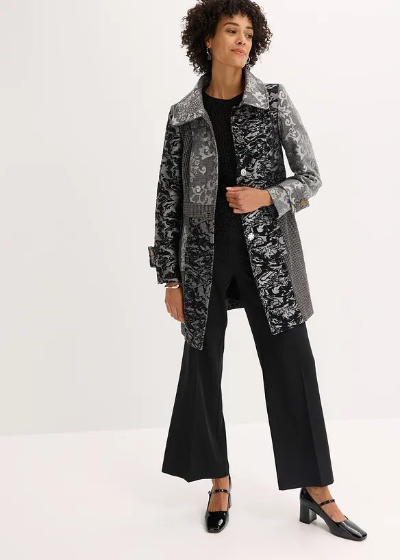 Cappotto corto dal design jacquard elaborato, bonprix
