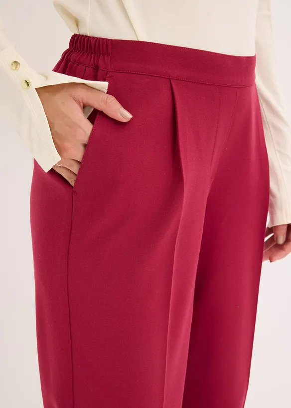 Pantaloni con elastico in vita e piega stirata, bonprix