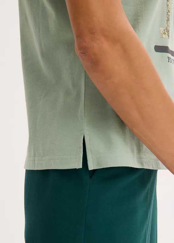 T-shirt con stampa glitterata, bonprix