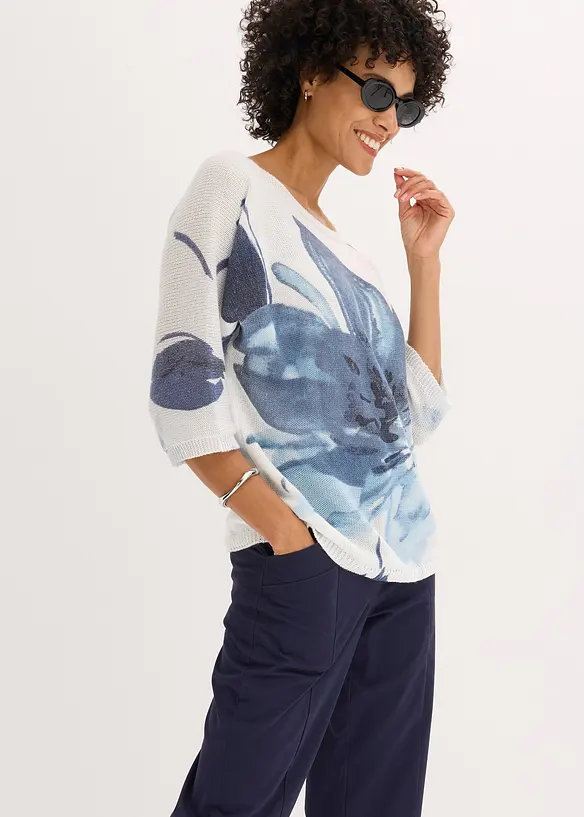 Maglione con stampa floreale, bonprix
