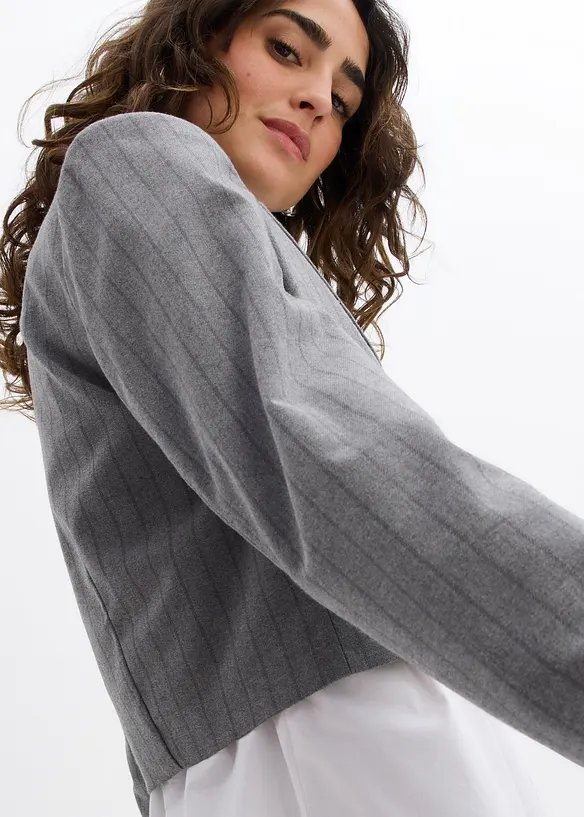 Blazer cropped con colletto a revers, bonprix