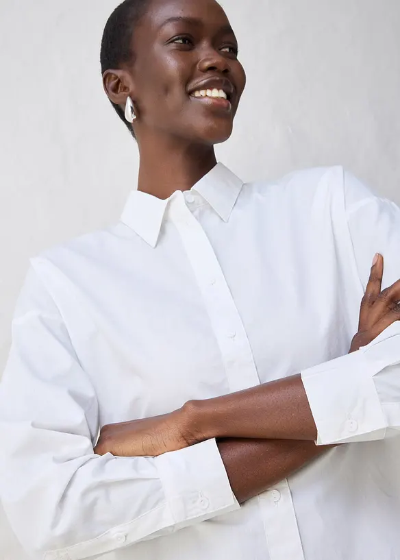 Camicia oversize in misto cotone e seta, bonprix
