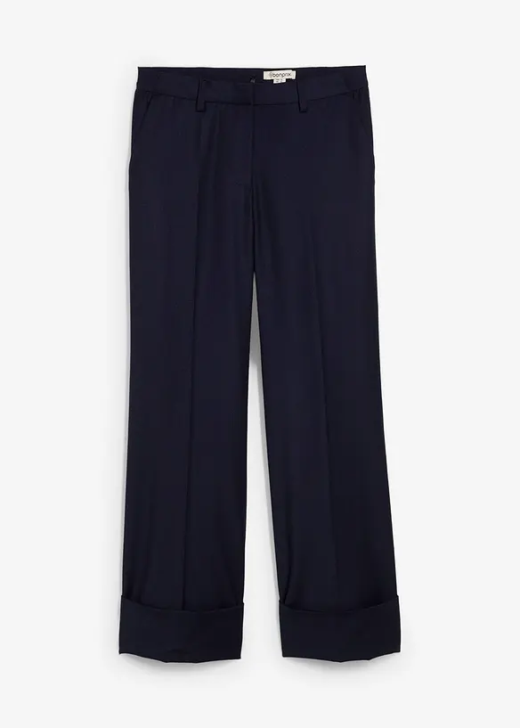 Pantaloni a zampa in misto lana, bonprix
