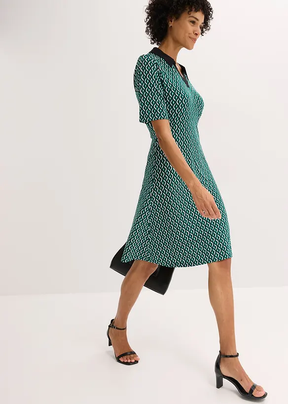Abito midi con colletto stile polo, bonprix
