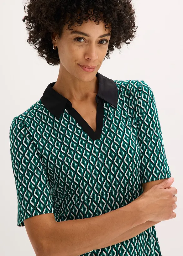Abito midi con colletto stile polo, bonprix