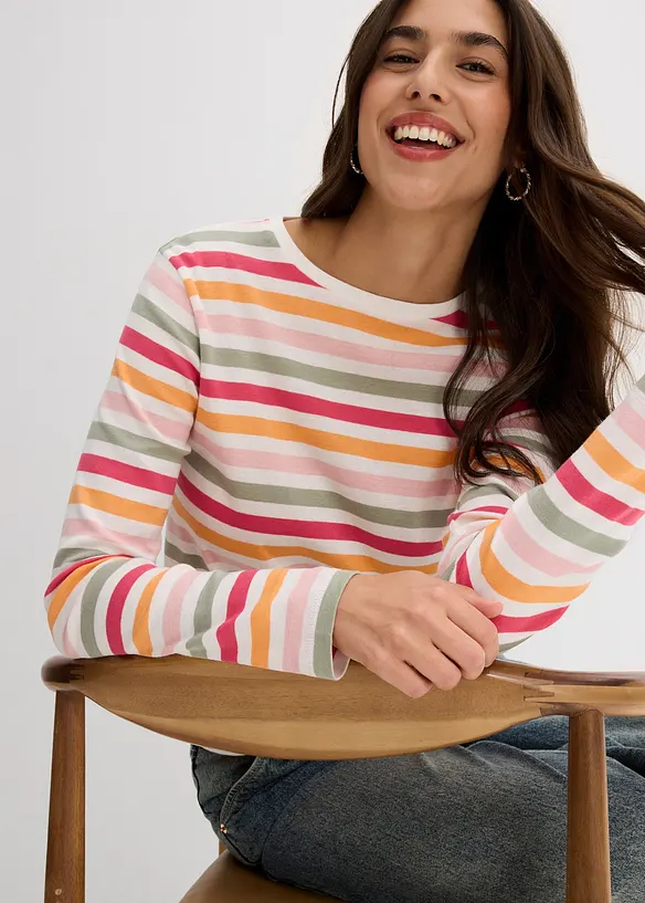 Maglia a maniche lunghe in puro cotone, bonprix