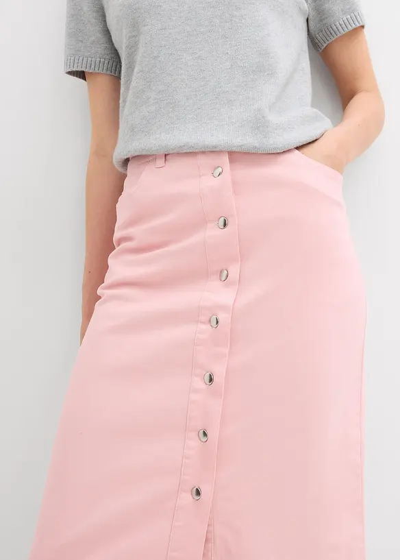 Gonna midi in twill, bonprix