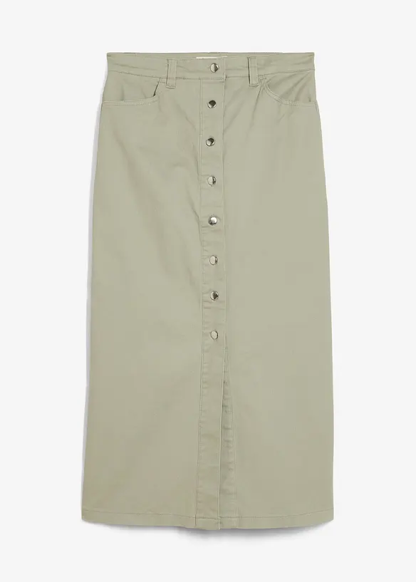 Gonna midi in twill, bonprix