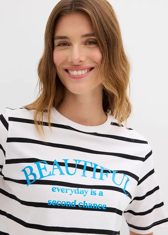 T-shirt in puro cotone a righe, bonprix