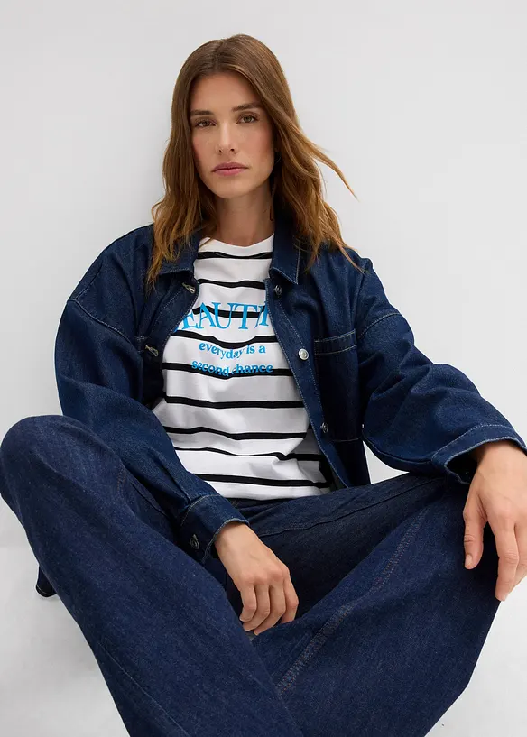 T-shirt in puro cotone a righe, bonprix