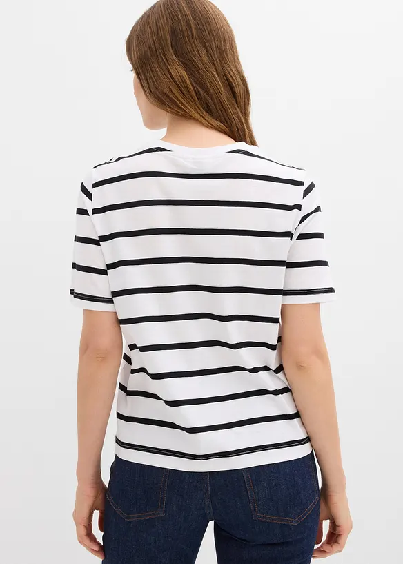 T-shirt in puro cotone a righe, bonprix