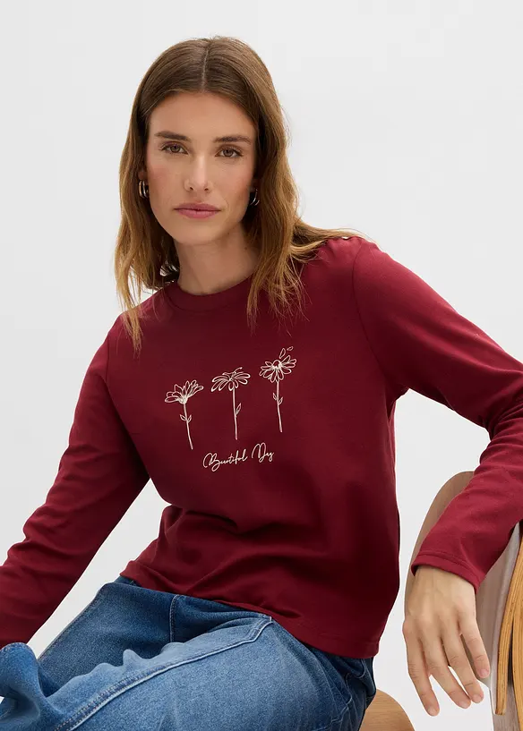 Maglia a maniche lunghe in puro cotone, bonprix