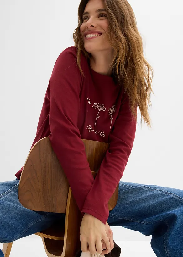 Maglia a maniche lunghe in puro cotone, bonprix